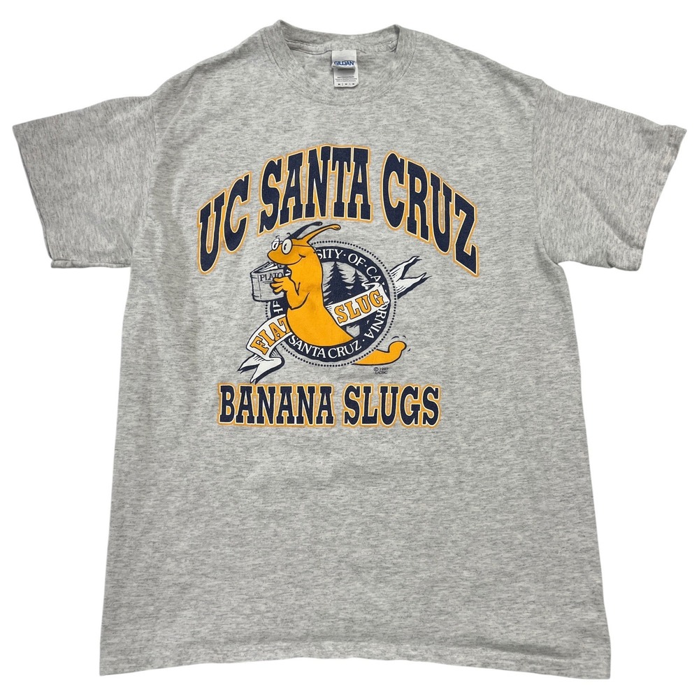 UC Santa Cruz Banana Slugs T-Shirt Men's Medium Light Gray Fiat Slug Graphic